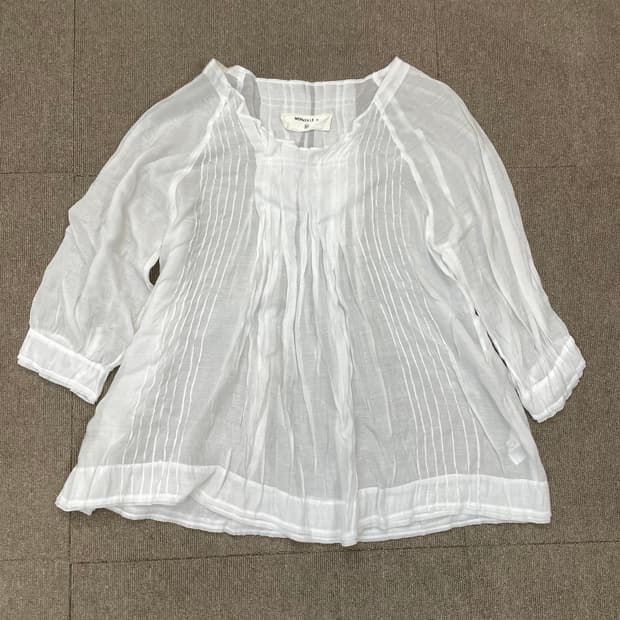 MERVEILLE H 시스루 모리 블라우스 탑 