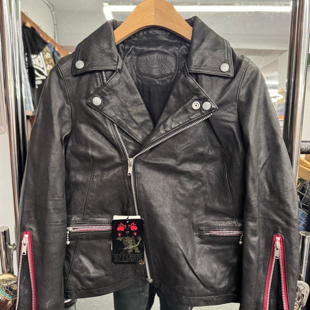 히스테릭 글래머 램 레더 더블 라이더 재킷