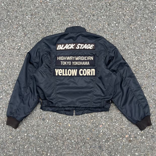 Yellow Corn 나일론 바이커 봄버 자켓