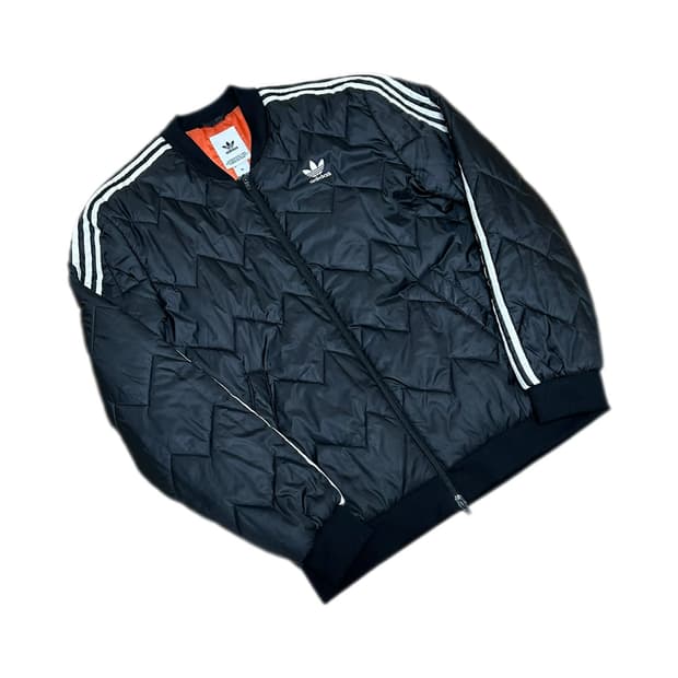 아디다스 블랙 오렌지 퀄팅 자켓