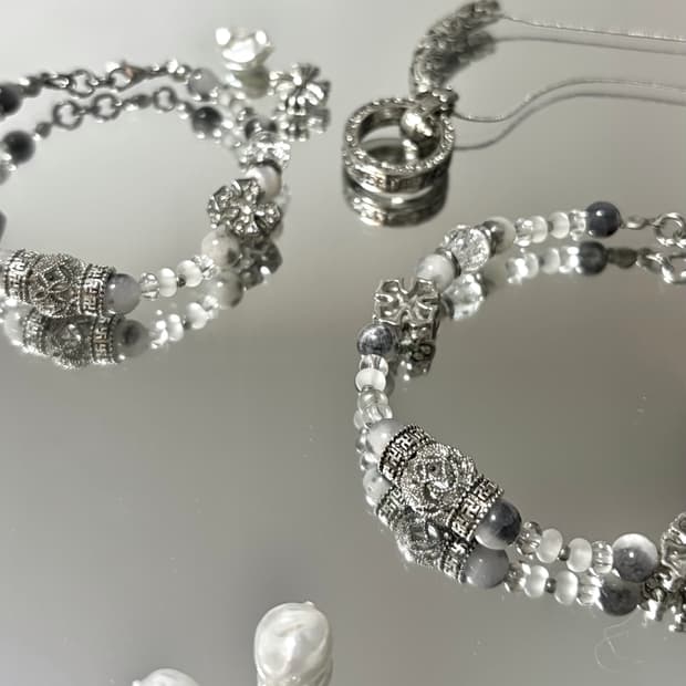 커플 팔찌 추천!! 써지컬 포인트 크롬 원석팔찌