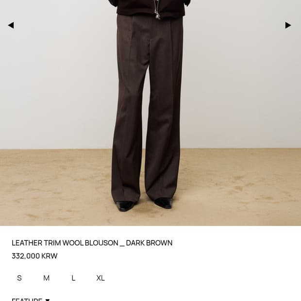 토니웩 LEATHER TRIM WOOL BLOUSON  브라운