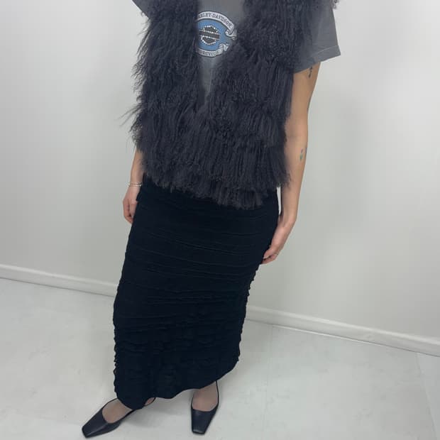 PURPLE GRAY FUR VEST