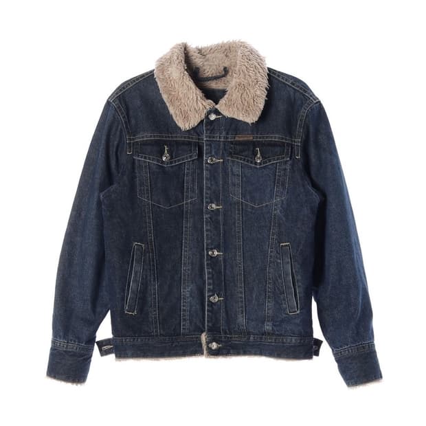 CK 캘빈클라인 데님 양털 무스탕 점퍼