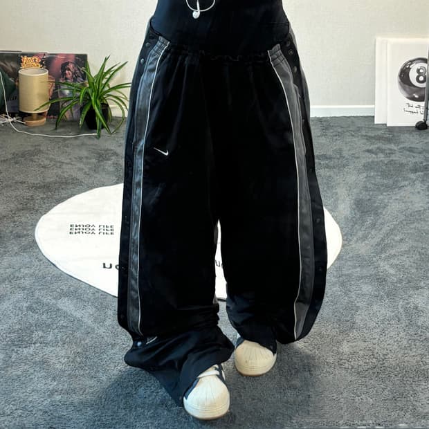 90s 올드스쿨 ADIDAS 배색 저지 트랙팬츠