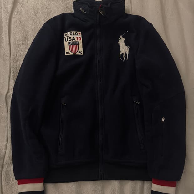 폴로랄프로렌 화이트 빅포니 후리스