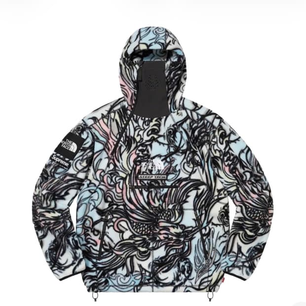 슈프림 노스페이스 스팁테크 플리스 풀오버 멀티드래곤