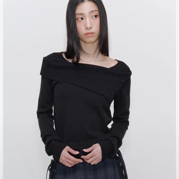 미세키서울 버튼 니트