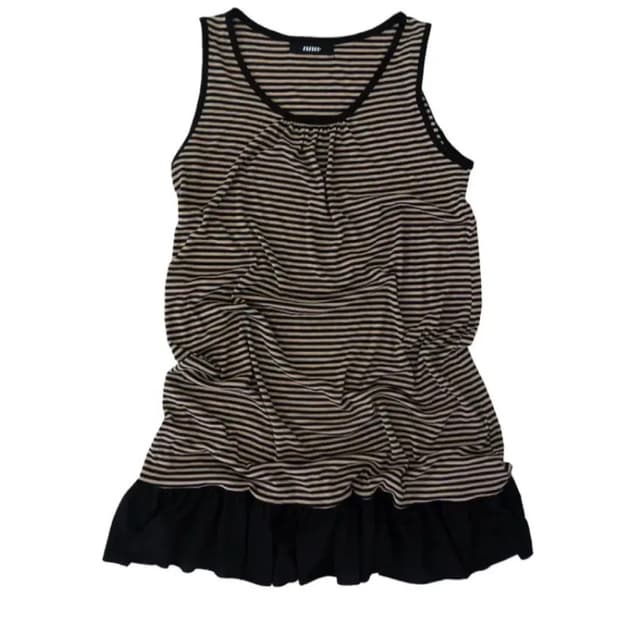 이즈이즈 단가라 스트라이프 베이지 원피스 빈티지 모래하우스 김아홉