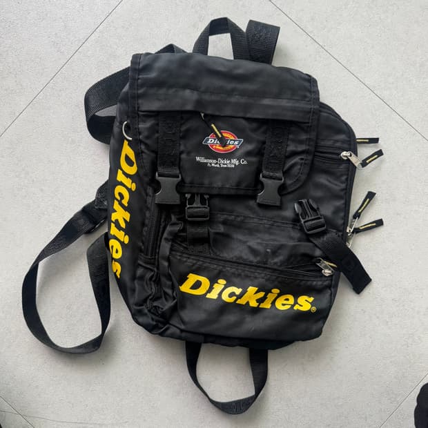 디키즈 미니 백팩 블랙 옐로우 로고