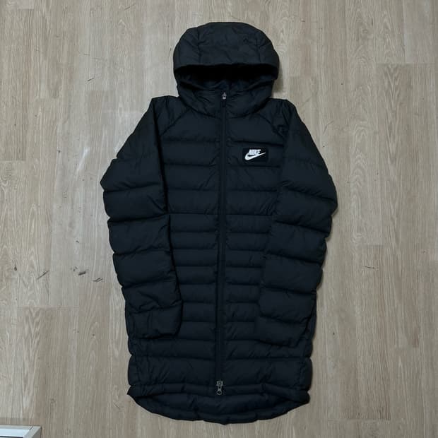 나이키 여성 박스로고 덕다운 경량 롱패딩 L/100 