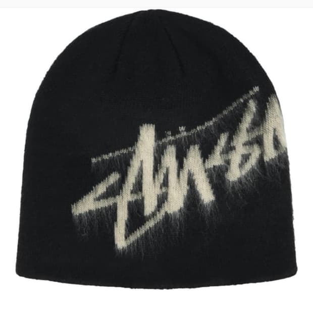 스투시 브러쉬드 비니 블랙