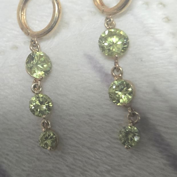 14k 옐로우골드 페리도리 귀걸이 한쌍 