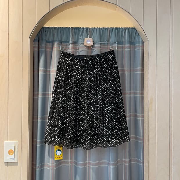 일본빈티지 도트 플리츠스커트