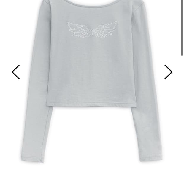허그유어스킨 엔젤 윙 탑 그레이 angel wings top grey