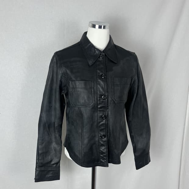 Vintage 워시드 리얼레더 셔츠 자켓 