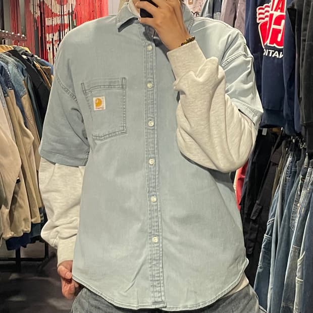 [IM] carhartt 칼하트 연데님 반팔셔츠