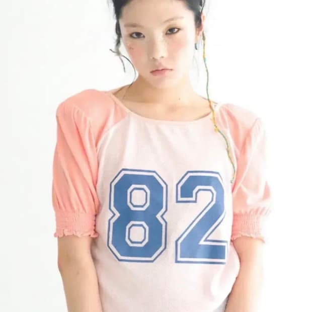 샵페어리 패드 숄더 레글런 하프 탑 핑크