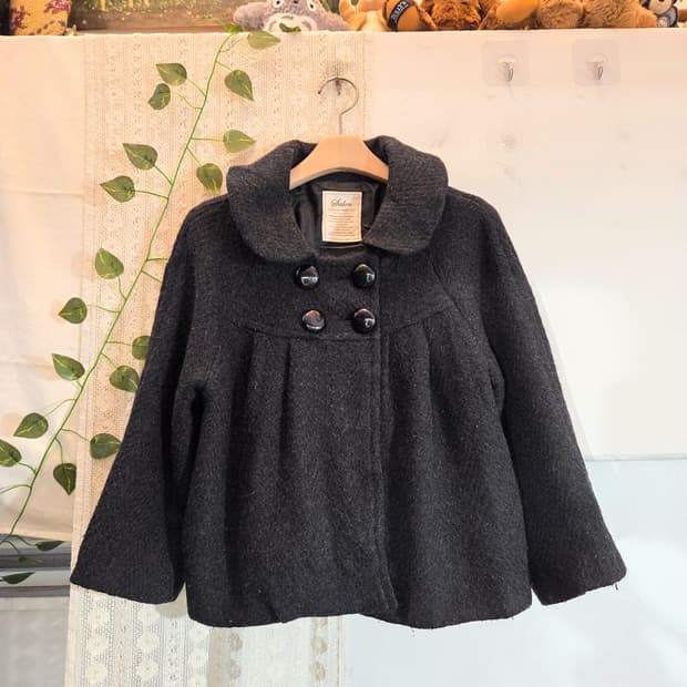 차콜 동글카라 7부 코트