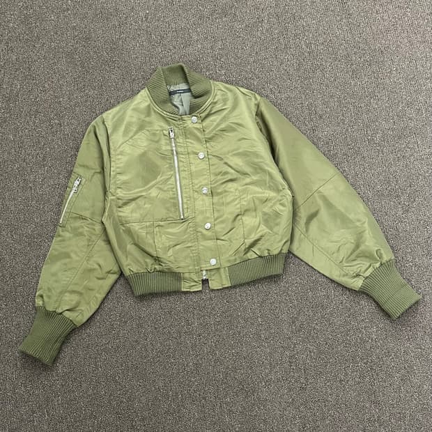 OS)EMODA 빈티지 여성 카키 봄버자켓