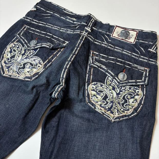 라구나비치00's Y2K 펑크 데드스탁 스티치 자수 데님팬츠 PN8834
