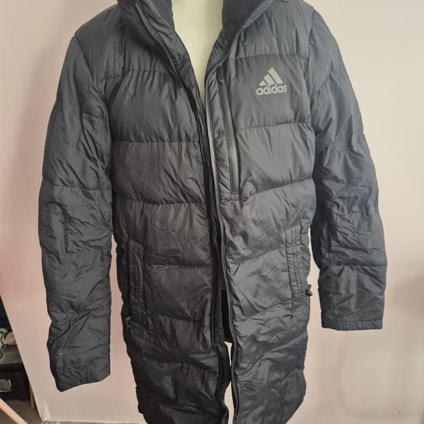 아디다스 후드 롱패딩 블랙 