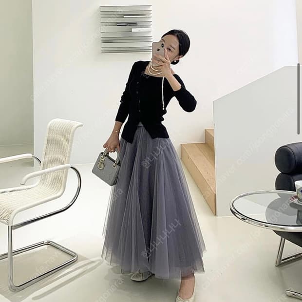 어라운드율 캐리 샤스커트 진그레이 xs