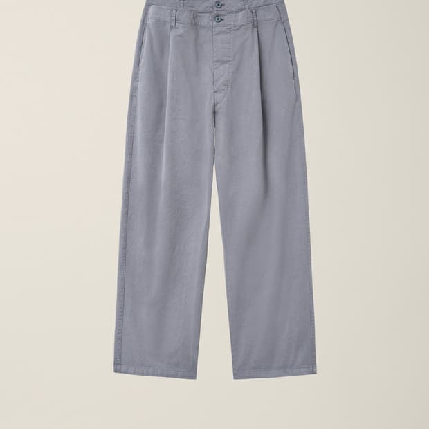 EE DOUBLE WAIST COTTON TROUSER SLATE GRE