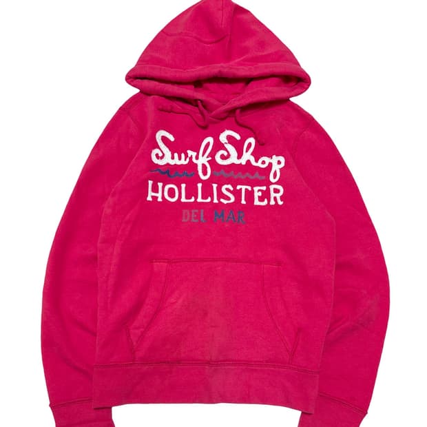 홀리스터 로고 핑크 후드티