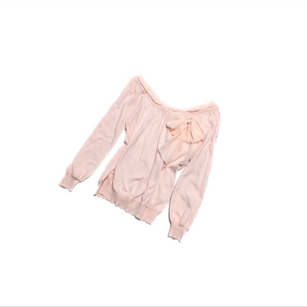 파뮤 히메카지 갸루 핑크 리본 니트