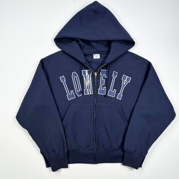 챔피온 x 노앙 리버스위브 론리 오버핏 후드집업 네이비 XS