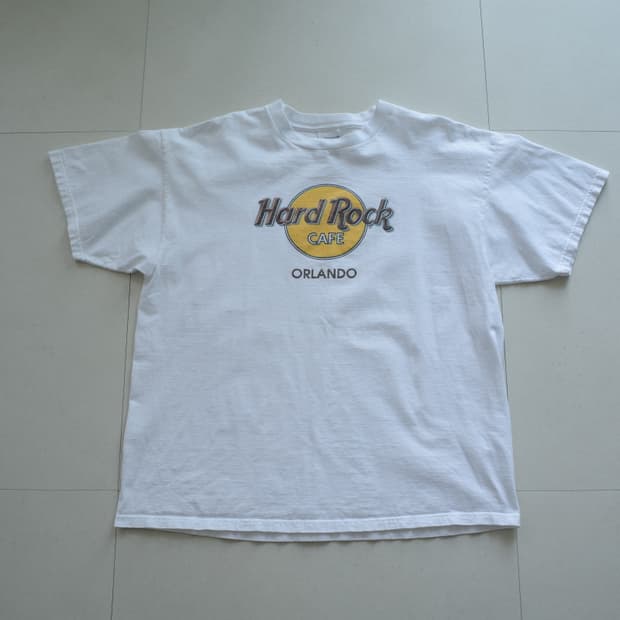 00s 하드락카페 해비코튼 올랜도 싱글스티치 반팔티 XL