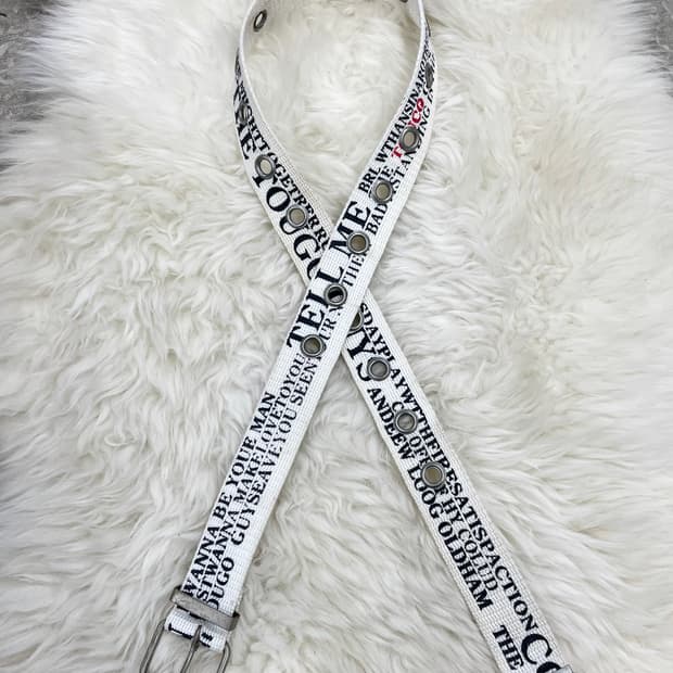 y2k 레터링 펀칭 버클 벨트