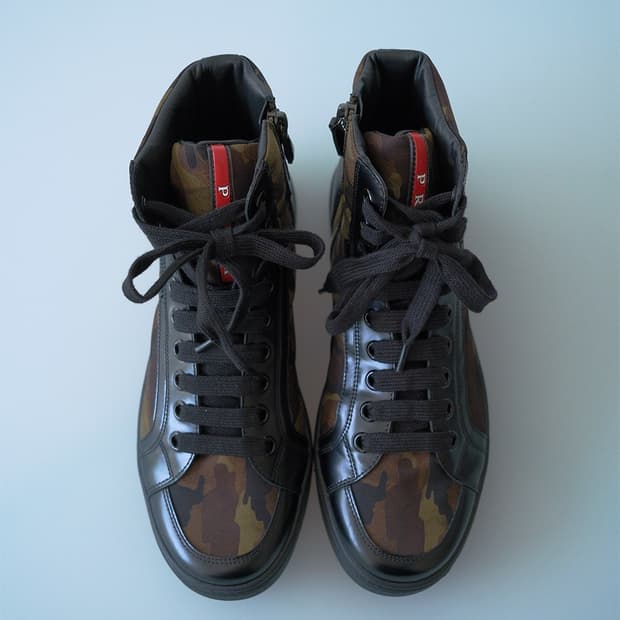 PRADA nylon/leather high top