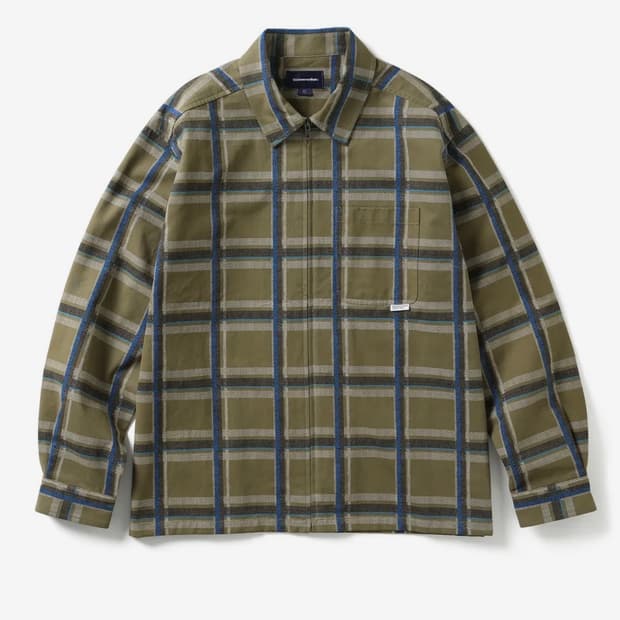 [M] 디스이즈네버댓 check full zip shirt brown