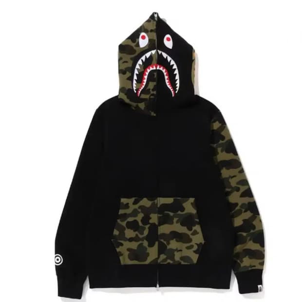 (M) 베이프 카모 샤크 풀집업 후디 (SS23)