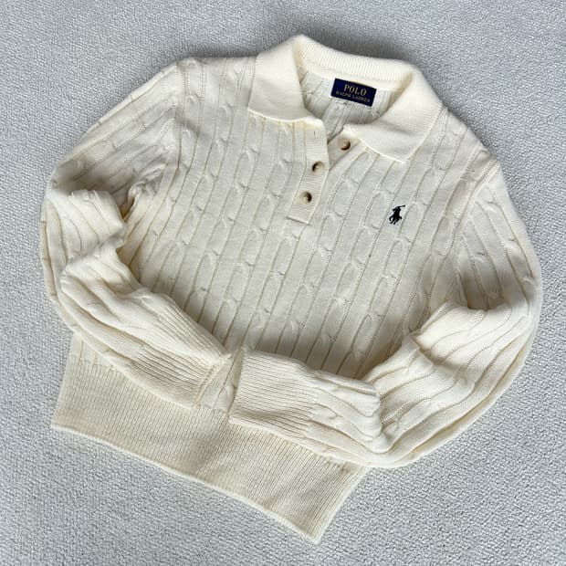 폴로 랄프로렌 케이블 니트 아이보리 s