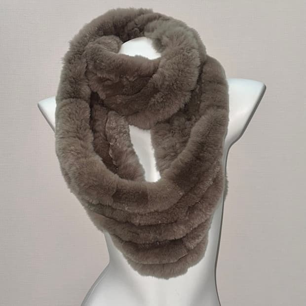 빈티지 모카베이지 토끼털 넥워머
