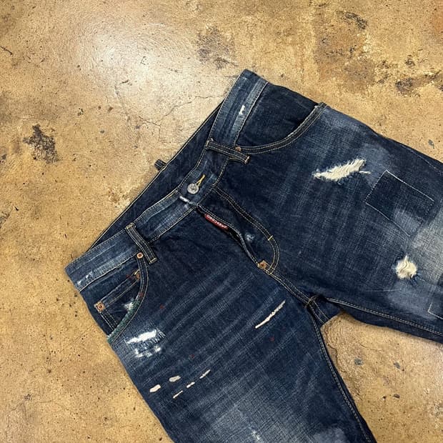[정품/44] Dsquared2 디스퀘어드 데님 청바지 데미지진 b15