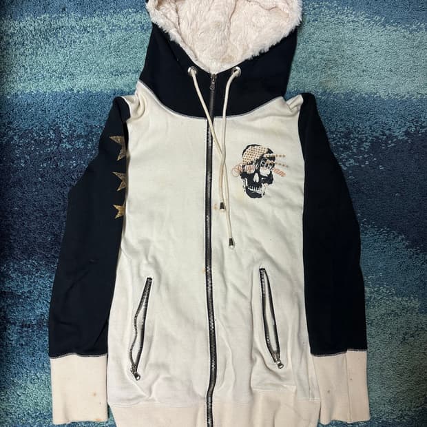 오염)y2k  JPN  vintage skullhoodie WA SANS