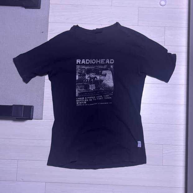 00s 빈티지 라디오헤드 키드에이 암네시악 투어티셔츠