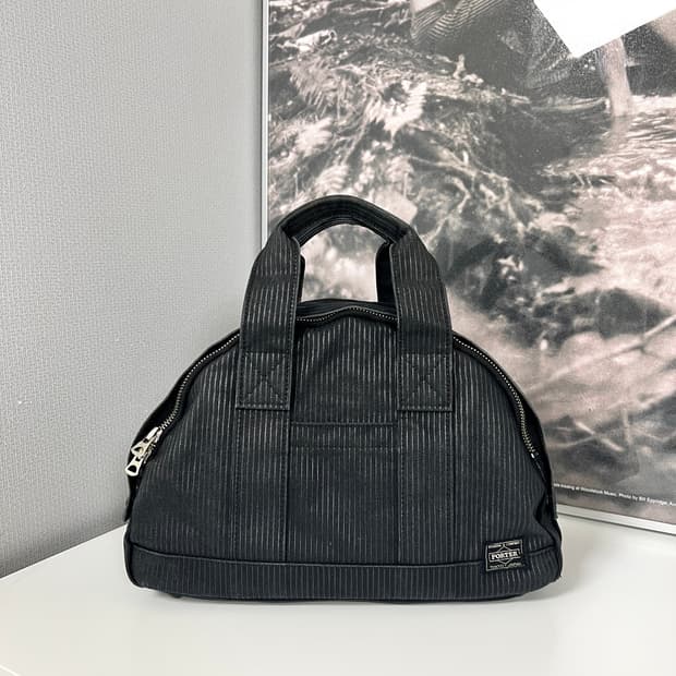 PORTER-TOTE BAG S (Washed Stripe Black)