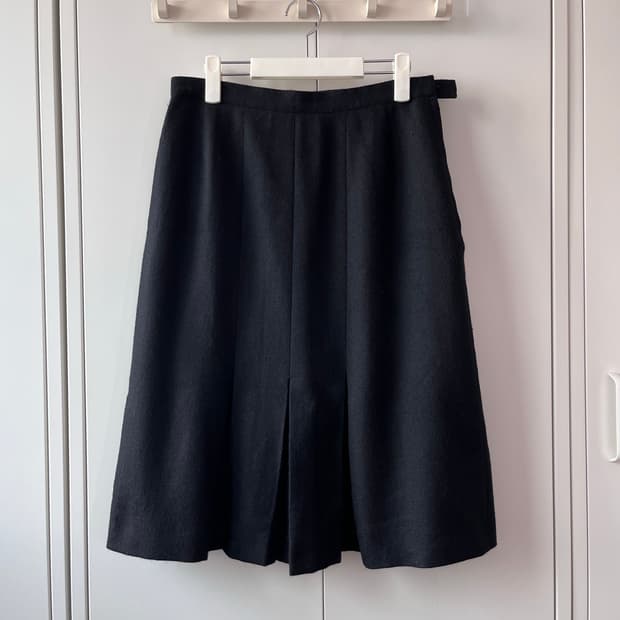 빈티지 핀턱 주름 플리츠 미디 스커트