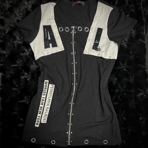 고스펑크 지퍼 반팔 y2k