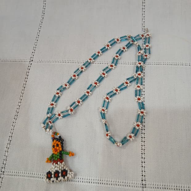 빈티지 미국 인디언 핸드메이드  비즈 목걸이