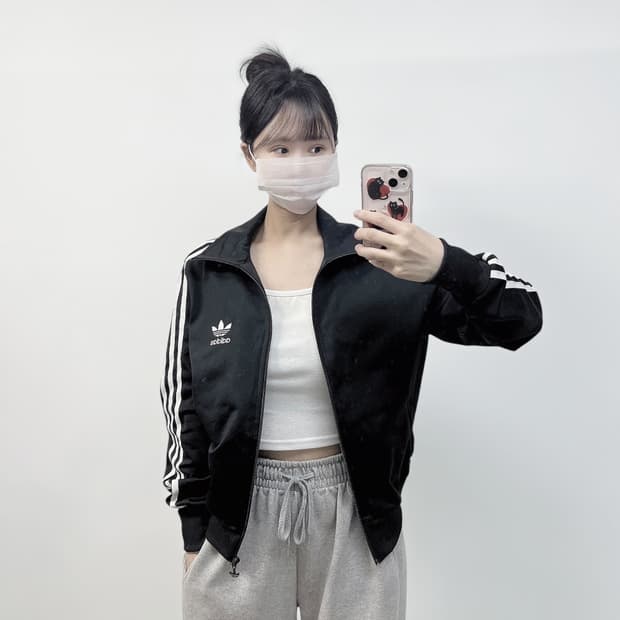 아디다스 파이어버드 트랙탑 져지 블랙 화이트