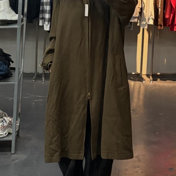 요지야마모토 카키 투웨이 롱 코트 A3345