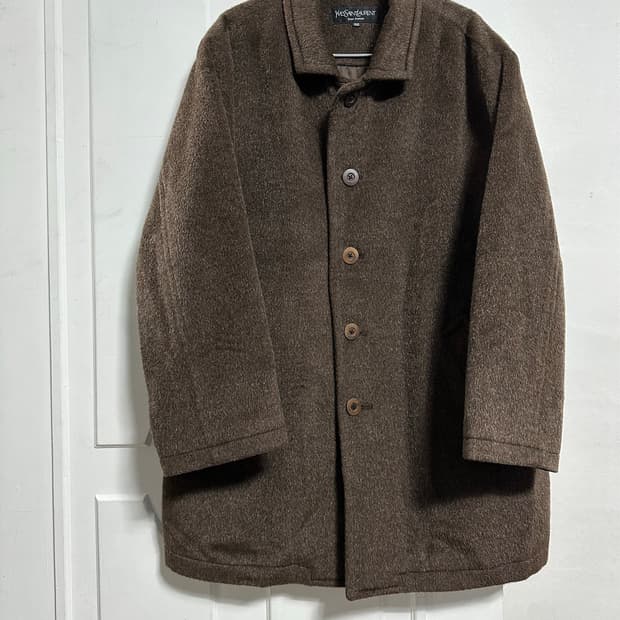 입생로랑 울 모헤어 하프코트