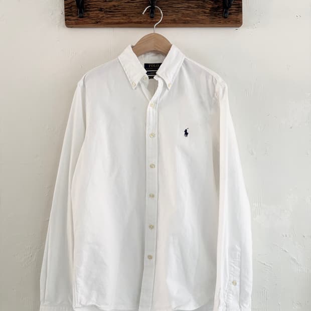 Polo 폴로 랄프로렌 QR 신형 화이트 옥스포드셔츠