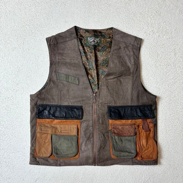 노스랜즈 90's 헤리티지 양가죽 베스트 PN7348